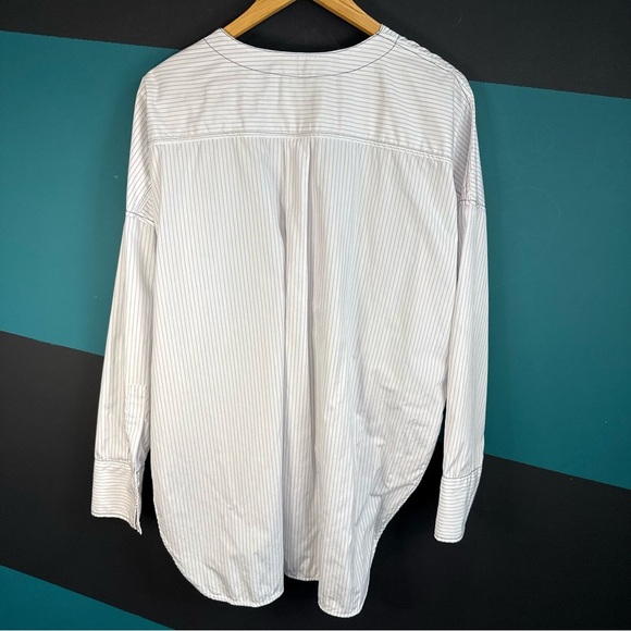 Sandro White Striped Button Down Shirt - Picture 3 of 10